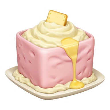 Light Pink mashed potatoes with a square of melting butter on top sticker