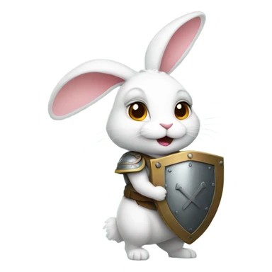 Female bunny holding a shield  sticker