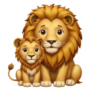 A lion with his cub. sticker
