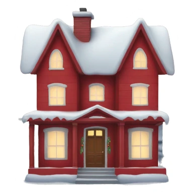 Red Christmas house sticker
