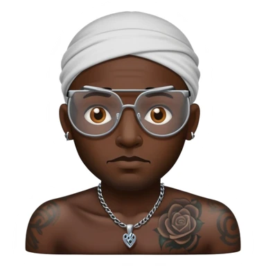 Blind man with tattoos  sticker