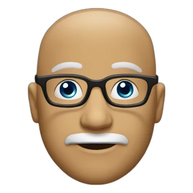 bald, bearded with glasses man sticker