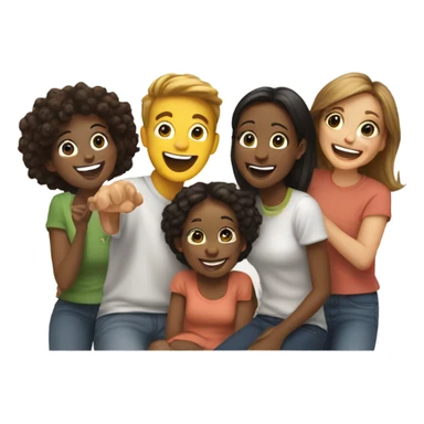 smiling friends indoors together sticker