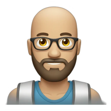 Bald guy photographer with beard  sticker