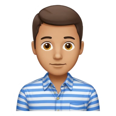 Man with blue Striped Shirt not a t shirt sticker