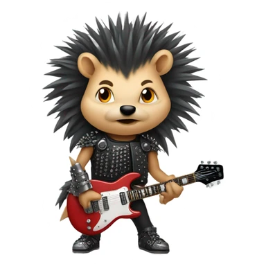 Heavy metal hedgehog sticker