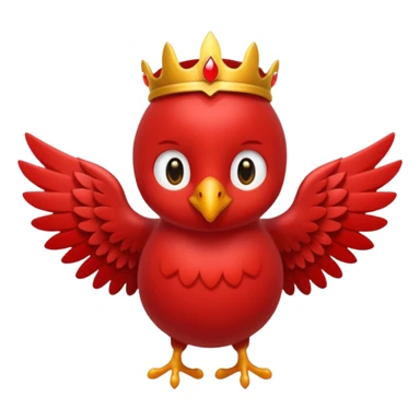 Hasta, roja, con alas y unas carita majica sticker