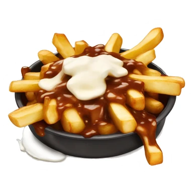 “Quebec poutine with crispy fries, melted white cheese curds, and rich brown gravy.” sticker