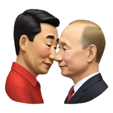 putin kissing xi jinping sticker