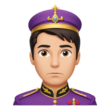 old adult prince eric with serious facial expression and prince uniform sticker