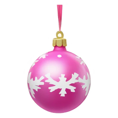 pink christmas ornaments on tree sticker