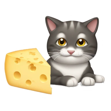Cat eating cheese  sticker