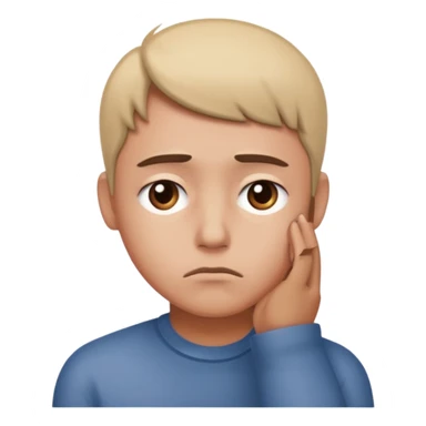 Emoji triste 😔 qui pense à M sticker