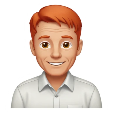 cheerful senior white male, athletic build, receding red hair, professional and friendly, in a collared shirt sticker