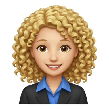 Assistante commerciale, blonde aux cheveux frisés sticker