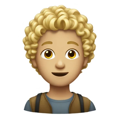 Blond boy with curly hair  sticker