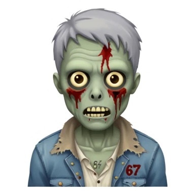 A zombie saying 6 7 sticker