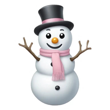 cute light pink snowman sticker