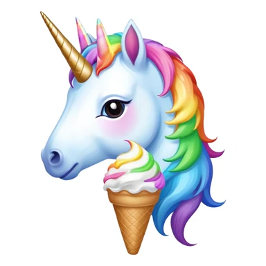 An unicorn eating ice cream sticker