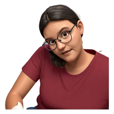 boy in red shirt indoors sticker