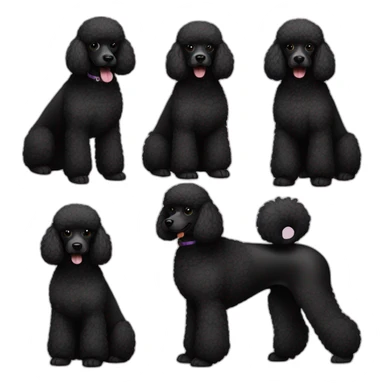 black poodle full body sticker