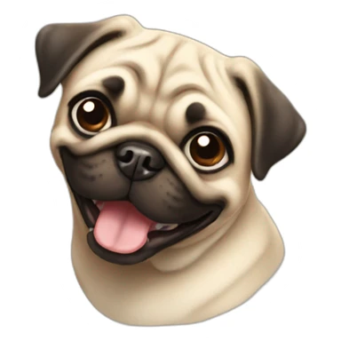 A happy pug sticker