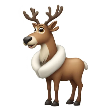 Reindeer wearing a winter coat sticker