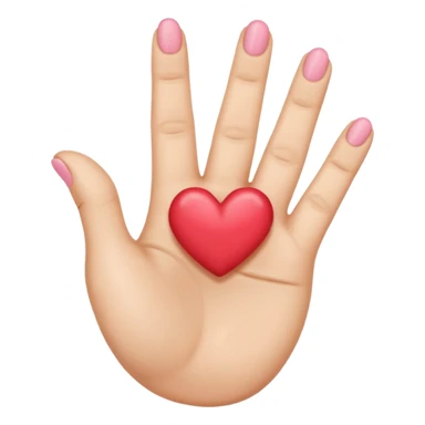 The emoji kiss with heart 😘, but adding three fingers in front of the mouth, the thump and pinky finger being bent sticker
