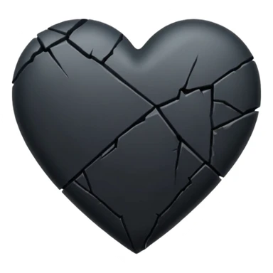 Black heart broken sticker