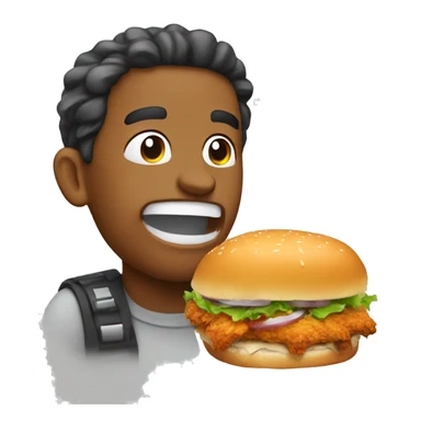 gobbling up a chicken sandwich sticker