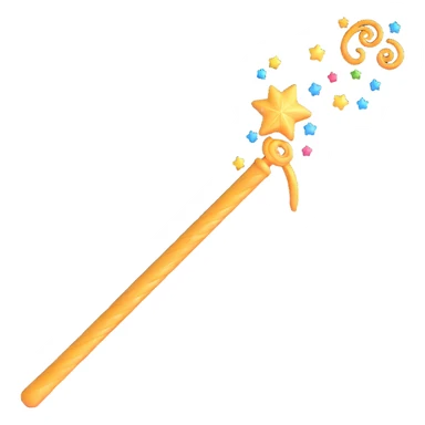 magic wand with frosting swirl and sparkles sticker