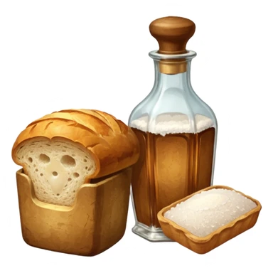  a one victorian bottle of salt and a loaf of bread sticker