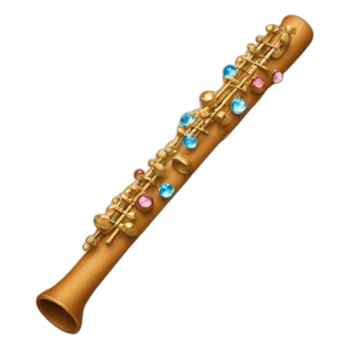 Wooden Flute with gems sticker