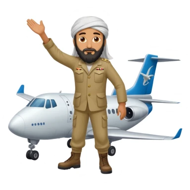 Osama bin Ladin standing on top of a plane with legs sticker