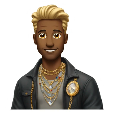 handsome man with jewelry sticker