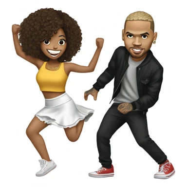 Hyper Realistic Chris Brown dancing with Karruche Tran sticker
