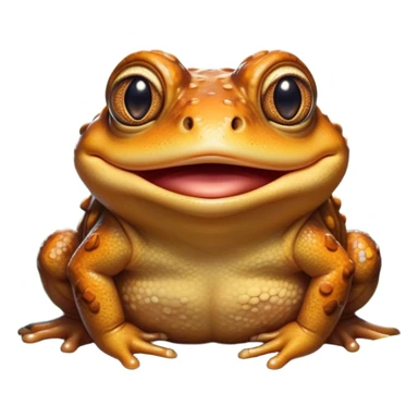 Cinematic Comical Toad Portrait Emoji, Head tilted dramatically with an exaggeratedly amused expression, featuring a robust, bumpy body with wide, comically expressive eyes full of playful disbelief and a quirky, textured face, Simplified yet hilariously expressive features, highly detailed, glowing with a slightly sassy woodland glow, high shine, dramatic yet playful, stylized with an air of quirky amphibian mischief, soft glowing outline, capturing the essence of a meme-worthy toad that looks ready to side-eye its way into viral fame! sticker
