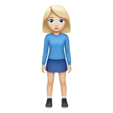 blue eyes blonde girl TRYING TO GET SOMEONES ATTENTION FULL BODY STANDING UP sticker