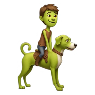 skinny-shrek-riding-dog sticker