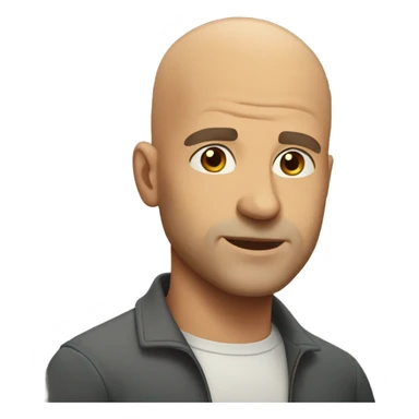 strong bald guy sticker