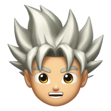 Super saiyan goku in the style of a Memoji sticker