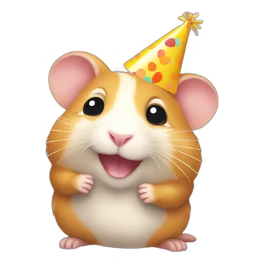 A hamster celebrating a birthday sticker