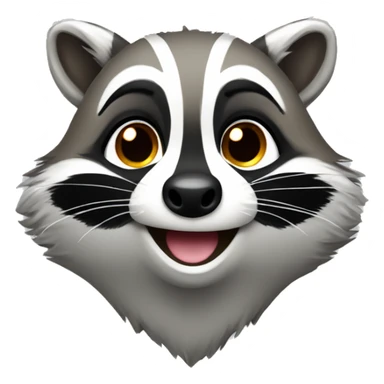 Smiling friendly Raccoon with halo over head sticker