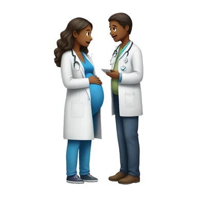 pregnant woman talking to a doctor sticker