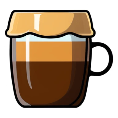 Small Gibraltar glass with cortado espresso, light brown color on top deepening to darker brown at bottom, smooth surface, no froth, clear glass showing gradient sticker