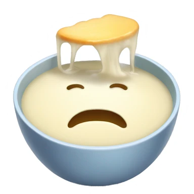 Eating white soup face, white soup in mouth sticker