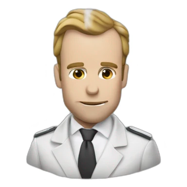 Macron torse nu en train de fumer sticker