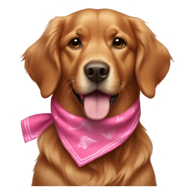 Dark red golden retriever with pink bandana sticker