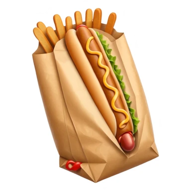 Hot dog with a bag sticker