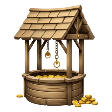 wooden wishing well sticker